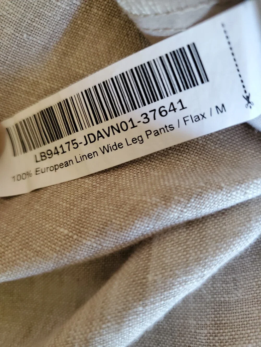 NWT Quince 100% European Linen Wide Leg Pants Flax Drawstring
